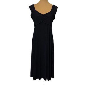 Navy Blue Ruch Front Dress